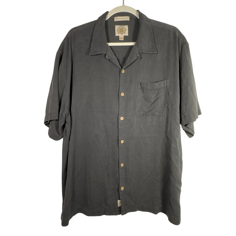 Paradise Collection Mens‎ XL Silk Shirt Mulligans & Martinis Embroidered Golf